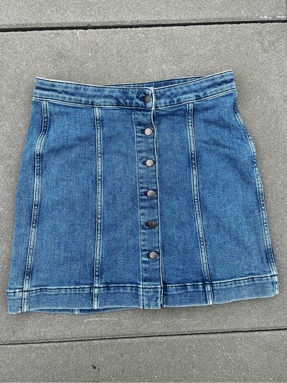 Theory Denim Button-Front Skirt | Size 4